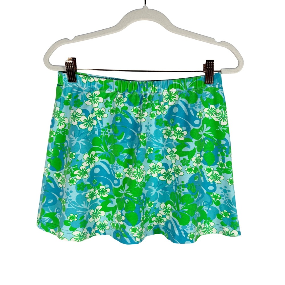 Lilys of Beverly Hills Vintage Floral Mini Skirt Hibiscus S Beach Vacation Retro